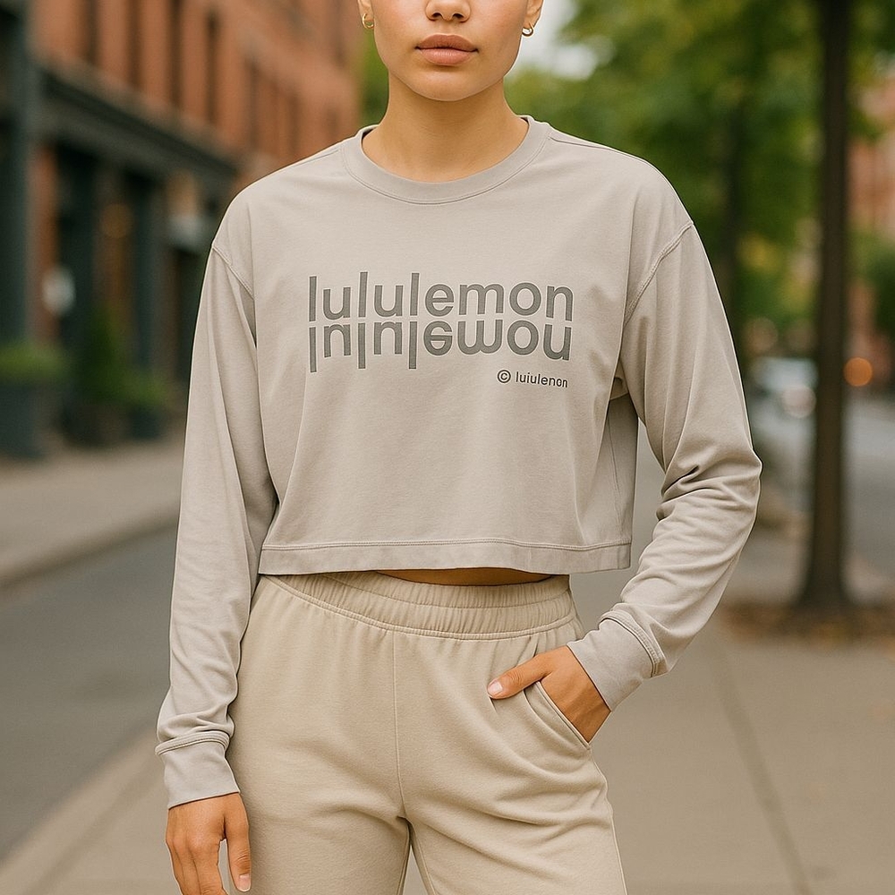 lululemon athletica Women's White Cropped Sweatshirt